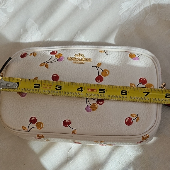 Coach Cream Glitter Cherries Wristlet/Crossbody Bag